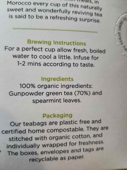 Photo of free Dragonfly Morrocan Mint Green Tea (Box GL6) #2