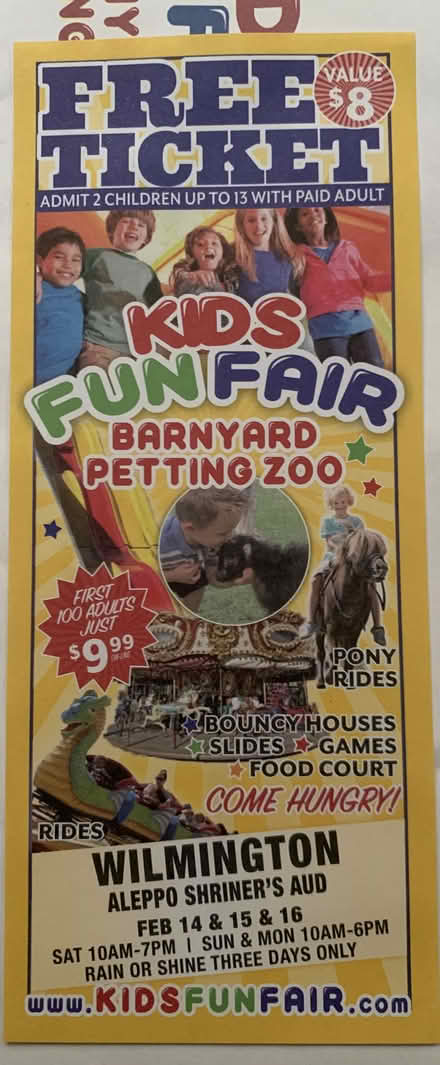 Photo of free 30 Kids Fun Fair tickets Feb 14-16 (Union Square/Prospect Hill) #1