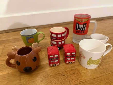 Photo of free Selection of mugs, salt and pepper set and beer glass (Canonbury N1) #1