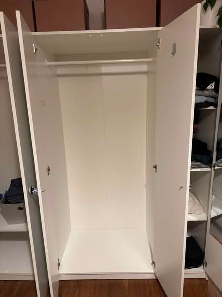 Photo of free 2 almost new ikea white wardrobes (AL1 st Albans station) #4