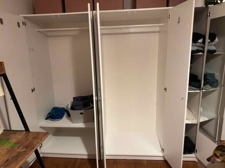 Photo of free 2 almost new ikea white wardrobes (AL1 st Albans station) #2