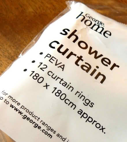 Photo of free New white shower curtain with rings (Woodside WD25) #1