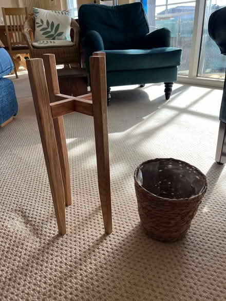 Photo of free Flower pot stand with woven pot (Floating Harbour BS8) #1