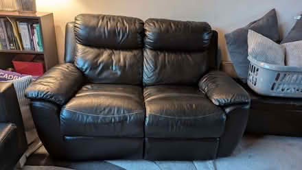 Photo of free Black faux leather 2 seater recliner sofa (Wheatley OX33) #4