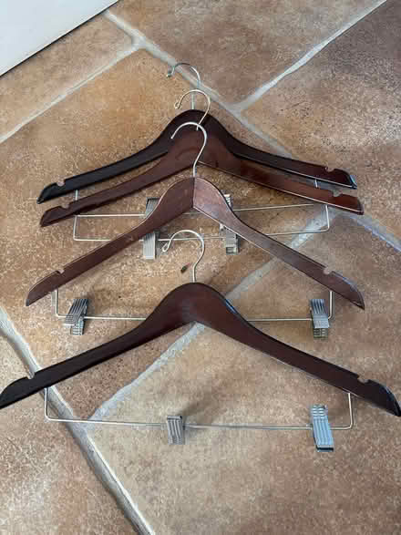 Photo of free Four wooden hangers (Surbiton KT6) #1