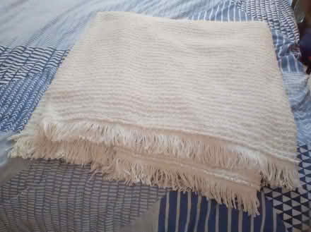 Photo of free White double candlewick bedspread throw (Highley WV16) #1