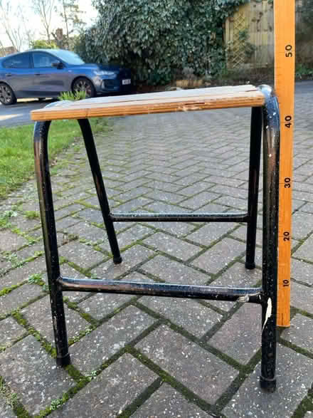 Photo of free Stool - wooden top, metal legs (Thame OX9) #1
