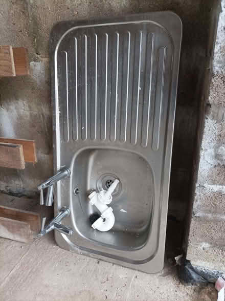 Photo of free Sink, kitchen, stainless steel+taps (New Galloway DG7) #1