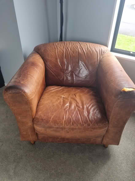 Photo of free Leather 3 seater couch ans 2 chairs (albany) #1