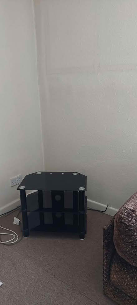Photo of free TV stand metal and black glass (St Werburgh's) #3