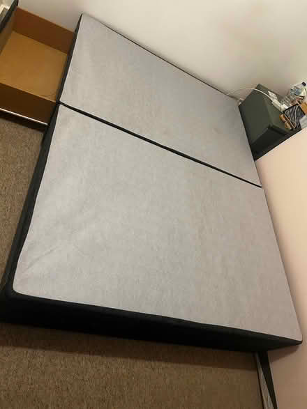 Photo of free Grey Double Divan Bed (Stockwell SW9) #4