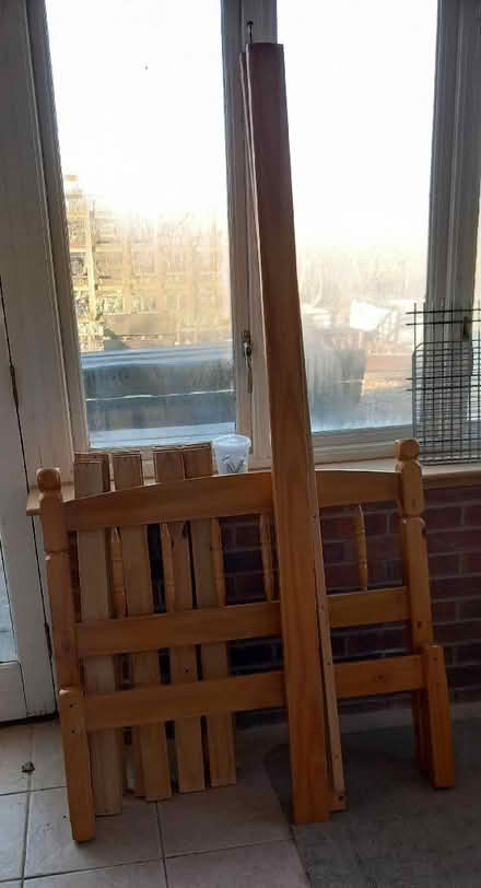 Photo of free Single pine bed frame (Llandegley LD1) #1
