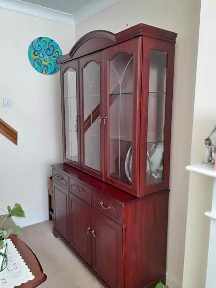Photo of free Mahogany display cabinet & sideboard (Purbrook PO7) #1