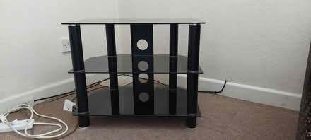 Photo of free TV stand metal and black glass (St Werburgh's) #1