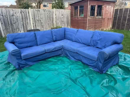 Photo of free Ikea L-Shaped sofa - Well used. (Frogmore GU17) #1