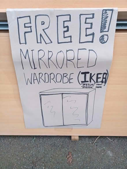 Photo of free Sliding mirrored wardrobe (Wythenshawe M23 area) #1