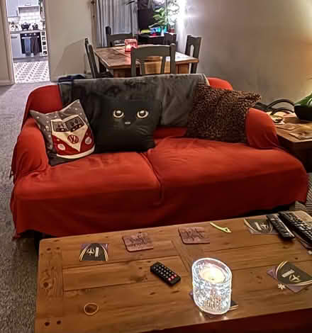 Photo of free Light blue 2-seater sofa and throw (Portsmouth PO1) #2