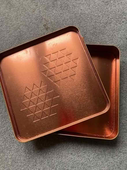 Photo of free Square metal tin with a pattern on it (Lewes BN7) #2