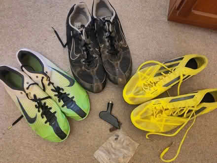 Photo of free Three pairs running spikes (St James, Exeter) #1