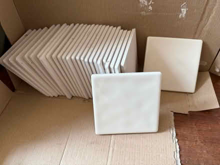 Photo of free 43 cream and 29 red 10cm square tiles (Formby L37) #1