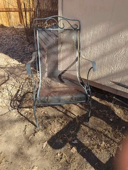 Photo of free Metal patio chair (Hampden & Broadway) #1