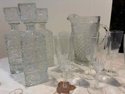 Photo of free Pitcher, decanters and glasses (Belmont, MA) #4