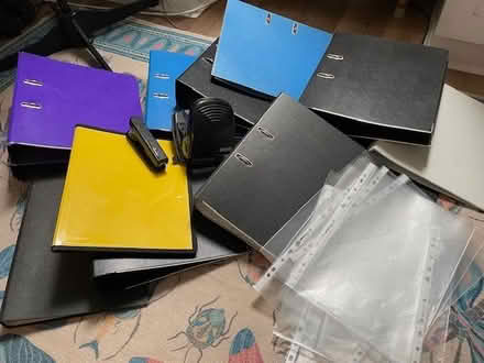 Photo of free Collection of lever arch and other files, stapler and punch (Oxford OX4) #1