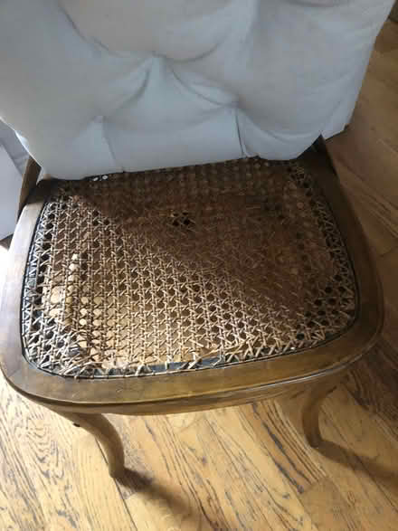 Photo of free x4 wooden chairs with cushions (Walham Green SW6) #4