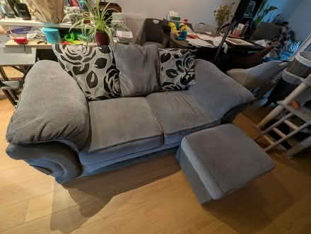 Photo of free Grey sofa bed and pouffe (Caterham on the Hill CR5) #1