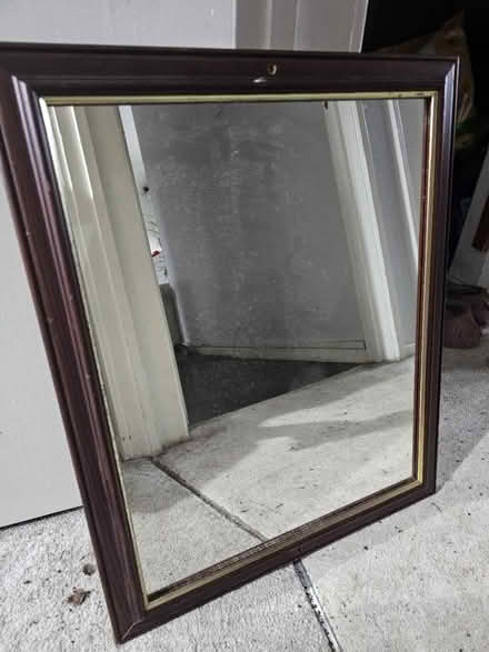 Photo of free Dark wood framed mirror (GU21) #1
