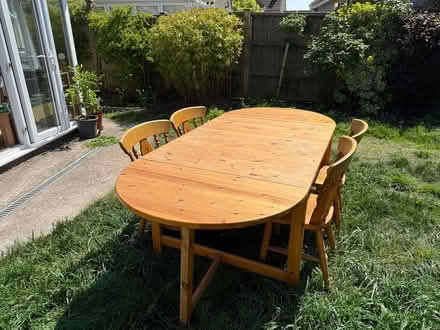 Photo of free Double drop leaf table & 6 chairs (TA11 6AN) #3