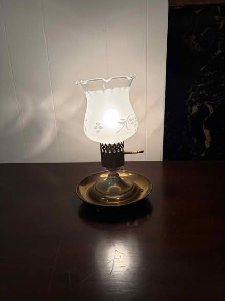 Photo of free Small brass and glass lamp (Belmont, MA) #2