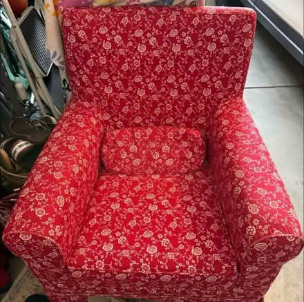 Photo of free IKEA red floral armchair (Los Gatos) #1