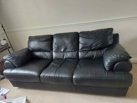 Photo of free Black leather sofa (IG2) #2