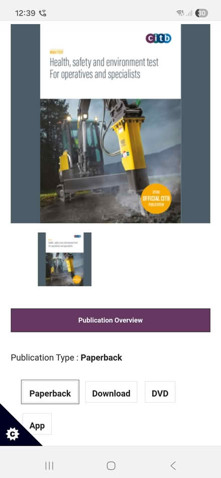 Photo of CITB HS&E Test for Operatives book (Petersfield, GU32) #1