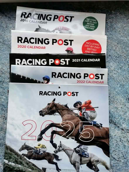Photo of free Old Racing Post Calendars x5 :- 2016 / 2020 / 2021 / 2022 (Slack Lane DE22) #3