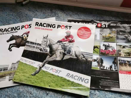 Photo of free Old Racing Post Calendars x5 :- 2016 / 2020 / 2021 / 2022 (Slack Lane DE22) #1