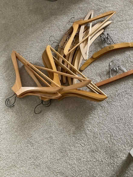 Photo of free Selection of wooden coat hangers (Bolton le Sands) #1