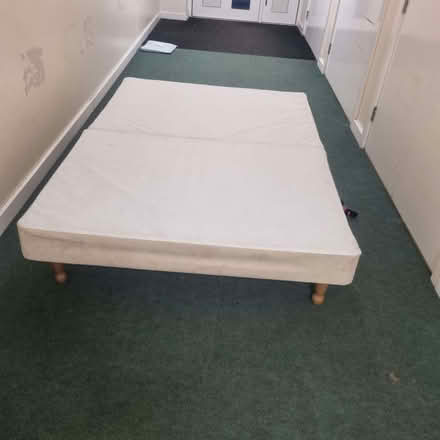 Photo of free Sprung divan bed base with wooden legs (Strawberry Hill TW2) #2