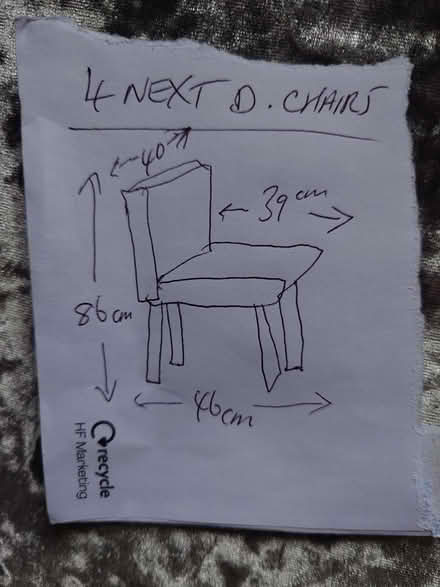 Photo of free 4 Next Dining Chairs WS151QF B774FQ (WS151QF Upper Longdon) #3