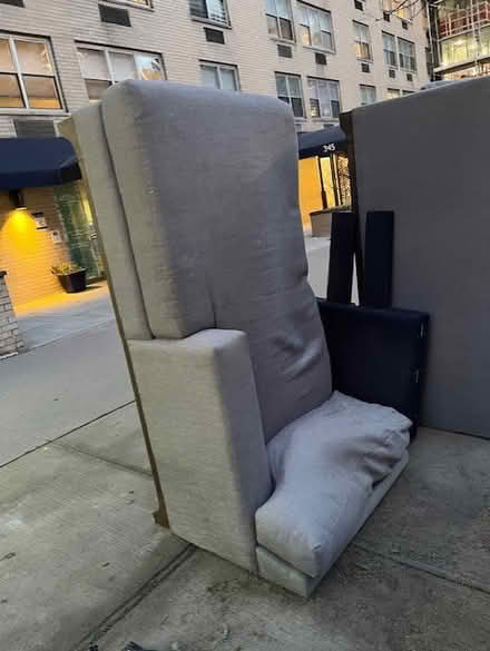 Photo of free CURB ALERT: Gray chaise and sofa (Upper East Side) #1