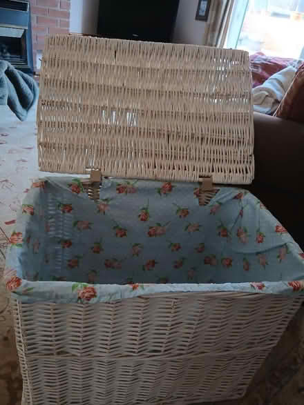 Photo of free White wicker storage chest. (Welshpool SY21) #1