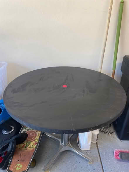 Photo of free Round wood and chrome dining table (Morgan Hill) #1
