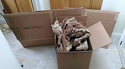 Photo of free 3 large cardboard boxes with lots of packing paper (Kidlington OX5) #1