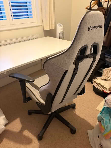 Photo of free White IKEA desk and grey swivel chair (Wokingham RG40) #1