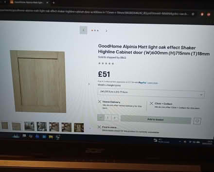 Photo of Kitchen cupboard door 600mm (Rose Hill BB11) #2