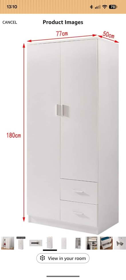 Photo of free White wadrobe, used (Wheatley OX33) #3