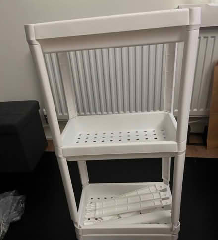 Photo of free Small plastic white shelves (EH16 Craigmillar) #1