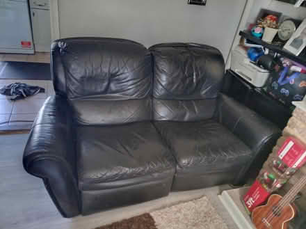 Photo of free blk leather recliner (Tudeley) #1