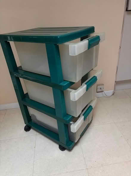 Photo of free Plastic container shelf with rolls (Hillcrest, North Shore) #1